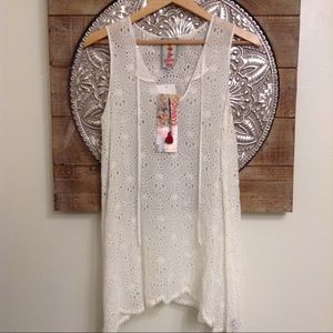 JOHNNY WAS - Eyelet Tunic Tank Top